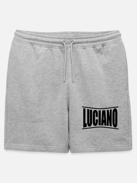 T-Shirt-Name Luciano T-Shirt Geschenkidee - Männer Premium Organic Sweatshorts - Grau meliert