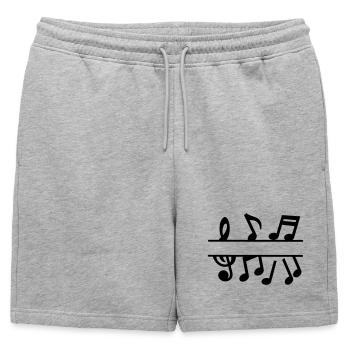 Notes de musique avec bannière de texte de clé musicale - Short de survêtement homme premium - gris chiné - Devant - AI Model Male 178 light (178cm)