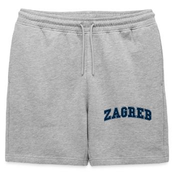 Lettrage Zagreb Varsity - Short de survêtement homme premium - gris chiné - Devant - AI Model Male 178 light (178cm)