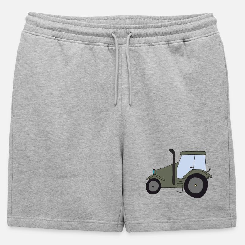 traktor oldtimer - Männer Premium Organic Sweatshorts - Grau meliert