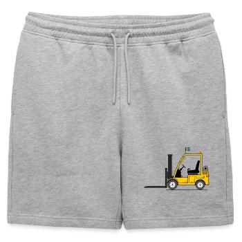 Chariot élévateur à fourche drapeau Suède - Short de survêtement homme premium - gris chiné - Devant - AI Model Male 178 light (178cm)