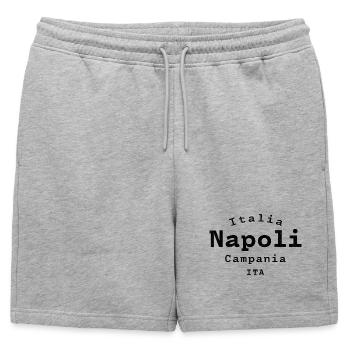 Naples Italie - Short de survêtement homme premium - gris chiné - Devant - AI Model Male 178 light (178cm)