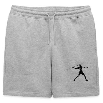 Silhouette du lanceur de javelot – Design sportif - Short de survêtement homme premium - gris chiné - Devant - AI Model Male 178 light (178cm)