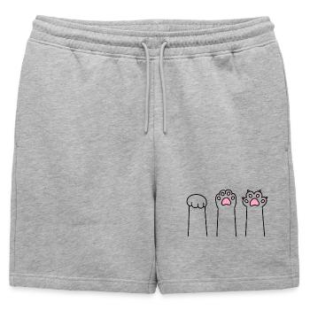 Pierre Papier Ciseaux Patte Patte Jeu Patte Cat Pattes - Short de survêtement homme premium - gris chiné - Devant - AI Model Male 178 light (178cm)