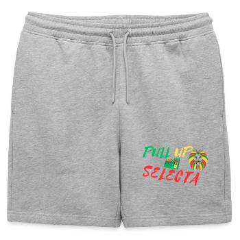pull up - Short de survêtement homme premium - gris chiné - Devant - AI Model Male 178 light (178cm)
