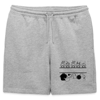 Dishwasher logo with space for dishwasher, company - Mens' Premium Organic Sweatshorts - heather grey - Front - AI Model Male 178 light (178cm)