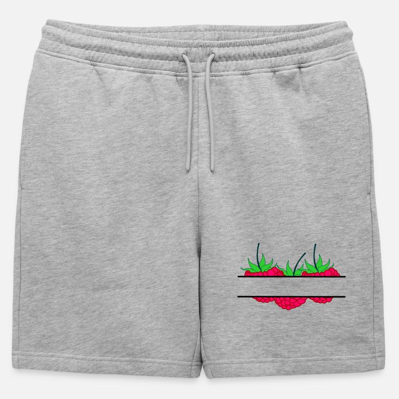 Raspberry banner red raspberry - Mens' Premium Organic Sweatshorts - heather grey