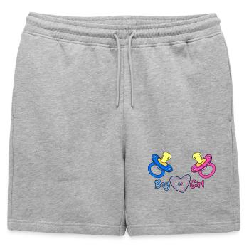 Cœur de garçon ou fille Imprimé pour bébé - Short de survêtement homme premium - gris chiné - Devant - AI Model Male 178 light (178cm)