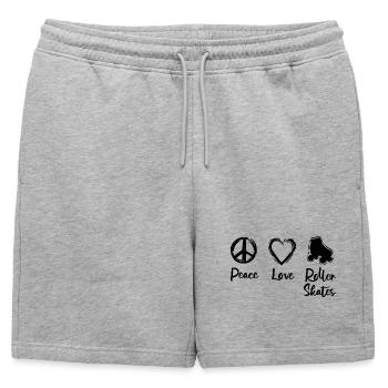 Peace Love Roller Patinage - Short de survêtement homme premium - gris chiné - Devant - AI Model Male 178 light (178cm)