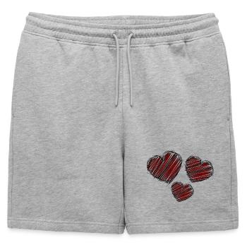 HAPPY BIRTHDAY. HAPPY BIRTHDAY. ANNIVERSARY. - Mens' Premium Organic Sweatshorts - heather grey - Front - AI Model Male 178 light (178cm)