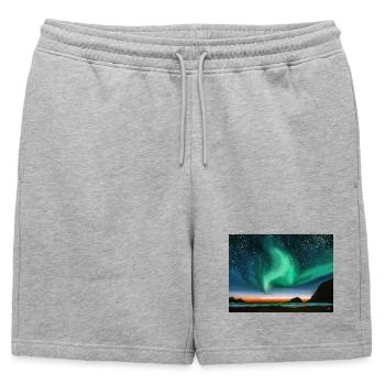 Aurores boréales - peinture à l’huile - Short de survêtement homme premium - gris chiné - Devant - AI Model Male 178 light (178cm)