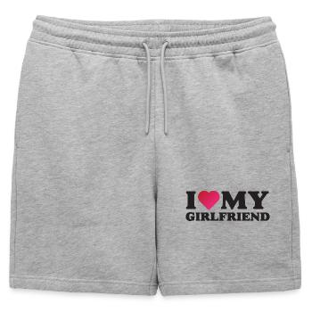 J’aime ma petite amie - Short de survêtement homme premium - gris chiné - Devant - AI Model Male 178 light (178cm)
