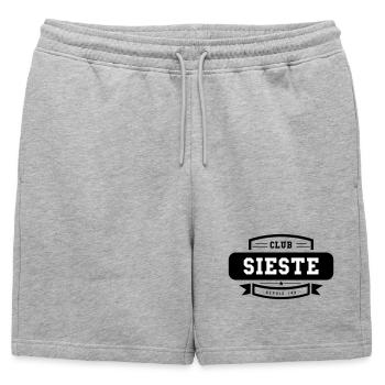 Club Sieste - Humour Détente - Short de survêtement homme premium - gris chiné - Devant - AI Model Male 178 light (178cm)