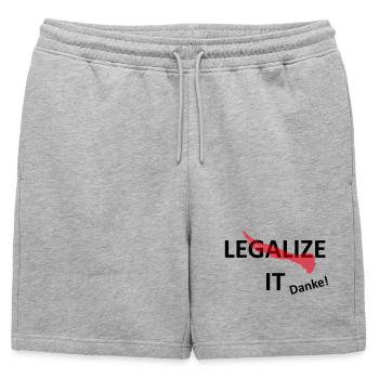 Légalisation de la marijuana au cannabis - Short de survêtement homme premium - gris chiné - Devant - AI Model Male 178 light (178cm)