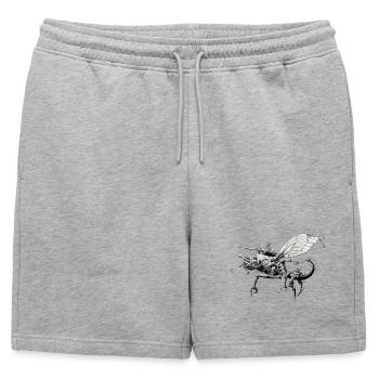 Robot insect - Mens' Premium Organic Sweatshorts - heather grey - Front - AI Model Male 178 light (178cm)