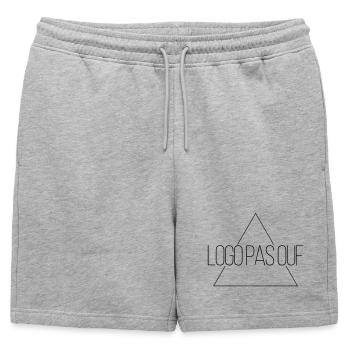 Logo pas ouf - Mais rigolo - Short de survêtement homme premium - gris chiné - Devant - AI Model Male 178 light (178cm)
