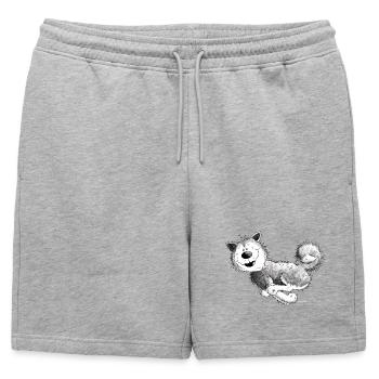Swift Siberian Husky Sled Dog Dog - Mens' Premium Organic Sweatshorts - heather grey - Front - AI Model Male 178 light (178cm)