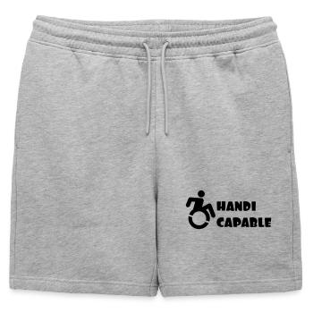 Adapté aux fauteuils roulants, handicapé humour # - Short de survêtement homme premium - gris chiné - Devant - AI Model Male 178 light (178cm)