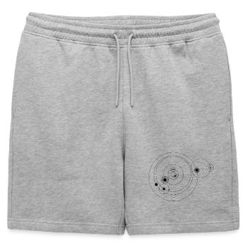 Système solaire uniquement (noir) - Short de survêtement homme premium - gris chiné - Devant - AI Model Male 178 light (178cm)