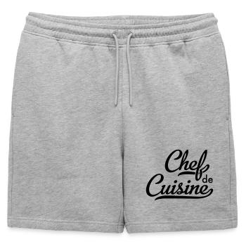Chef - Short de survêtement homme premium - gris chiné - Devant - AI Model Male 178 light (178cm)