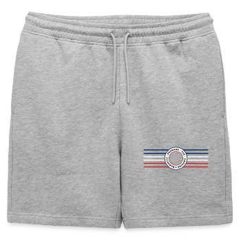 Bleu Blanc Rouge - Apéro copains FRANCE - Short de survêtement homme premium - gris chiné - Devant - AI Model Male 178 light (178cm)