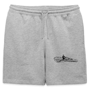 Rameur - Short de survêtement homme premium - gris chiné - Devant - AI Model Male 178 light (178cm)