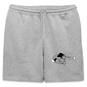 Lutteur - Short de survêtement homme premium - gris chiné - Devant - AI Model Male 178 light (178cm)