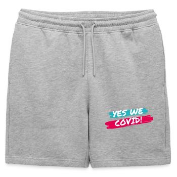Yes We COVID! - Short de survêtement homme premium - gris chiné - Devant - AI Model Male 178 light (178cm)