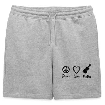 Paix Amour Violon - Short de survêtement homme premium - gris chiné - Devant - AI Model Male 178 light (178cm)