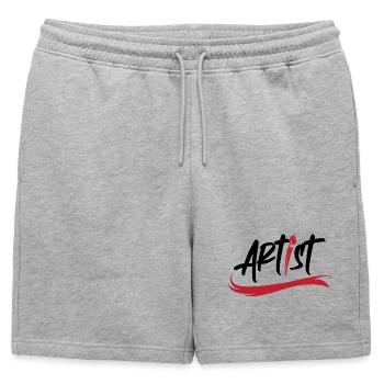Icône d’art de logo de pinceau d’artiste icône de coup de pinceau - Short de survêtement homme premium - gris chiné - Devant - AI Model Male 178 light (178cm)