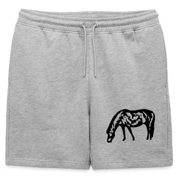 Horses T-shirt Gift Rider - Mens' Premium Organic Sweatshorts - heather grey - Front - AI Model Male 178 light (178cm)
