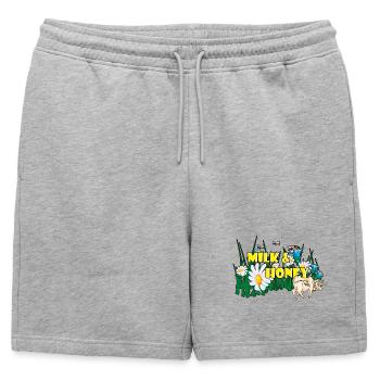 LAIT & MIEL - Short de survêtement homme premium - gris chiné - Devant - AI Model Male 178 light (178cm)