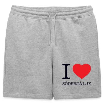 J’AIME SÖDERTÄLJE - Short de survêtement homme premium - gris chiné - Devant - AI Model Male 178 light (178cm)