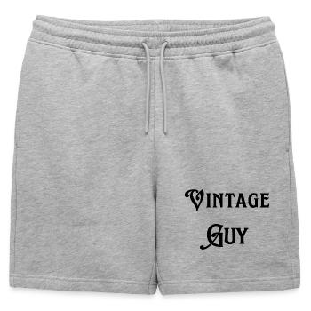 Vintage Guy - Mens' Premium Organic Sweatshorts - heather grey - Front - AI Model Male 178 light (178cm)