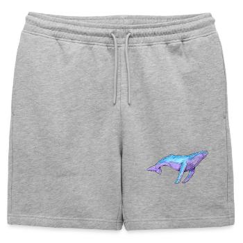 Baleine à bosse aquarelle - Short de survêtement homme premium - gris chiné - Devant - AI Model Male 178 light (178cm)