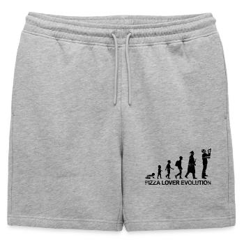 L'évolution des amateurs de pizza - Short de survêtement homme premium - gris chiné - Devant - AI Model Male 178 light (178cm)