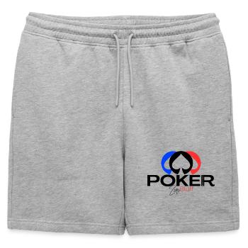 POKER Elegance "Zero bluff Poker outfit"  - Short de survêtement homme premium - gris chiné - Devant - AI Model Male 178 light (178cm)