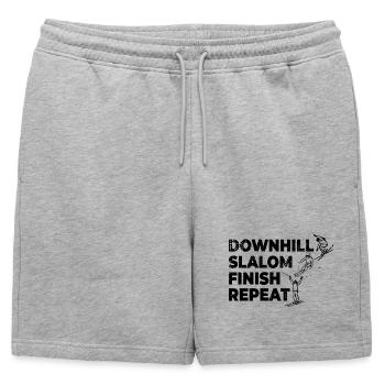 Répétition de l’arrivée du slalom en descente - Short de survêtement homme premium - gris chiné - Devant - AI Model Male 178 light (178cm)
