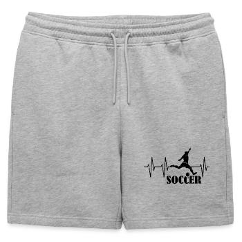 football football pouls coeur football - Short de survêtement homme premium - gris chiné - Devant - AI Model Male 178 light (178cm)