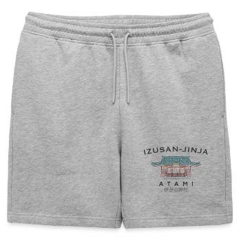 Atami, sanctuaire Izusan-jinja, Shizuoka, Japon - Short de survêtement homme premium - gris chiné - Devant - AI Model Male 178 light (178cm)
