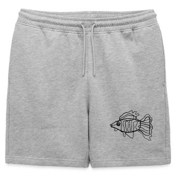 Poisson - Short de survêtement homme premium - gris chiné - Devant - AI Model Male 178 light (178cm)