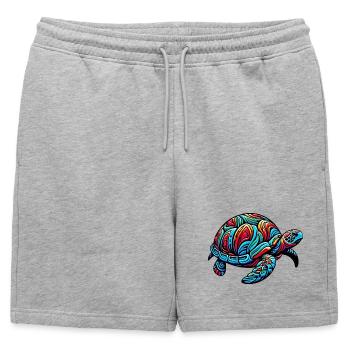 Tortue marine - Short de survêtement homme premium - gris chiné - Devant - AI Model Male 178 light (178cm)