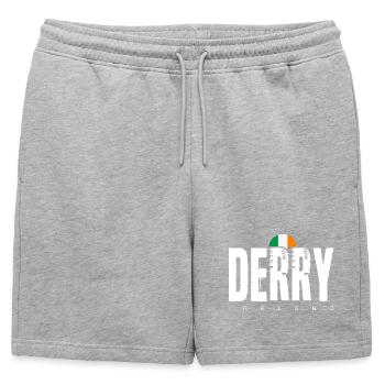 Derry, Irlande Mot-symbole en détresse - Short de survêtement homme premium - gris chiné - Devant - AI Model Male 178 light (178cm)