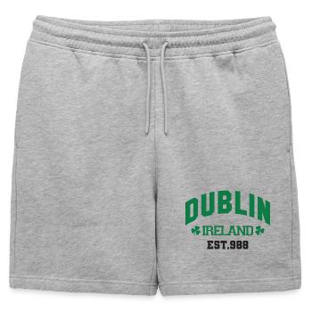 Dublin - Irlande - Short de survêtement homme premium - gris chiné - Devant - AI Model Male 178 light (178cm)