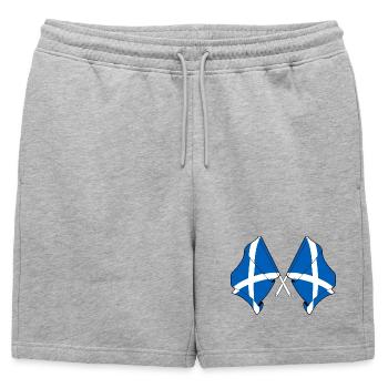 Deux drapeaux croisés de l’Ecosse - Short de survêtement homme premium - gris chiné - Devant - AI Model Male 178 light (178cm)
