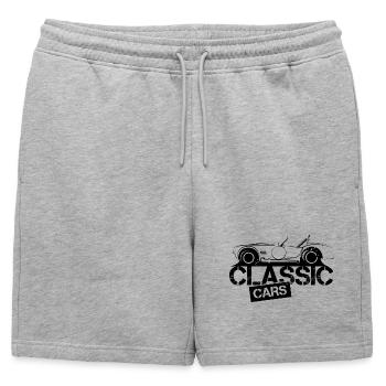 Illustration de voitures classiques musclées américaines V8 - Short de survêtement homme premium - gris chiné - Devant - AI Model Male 178 light (178cm)
