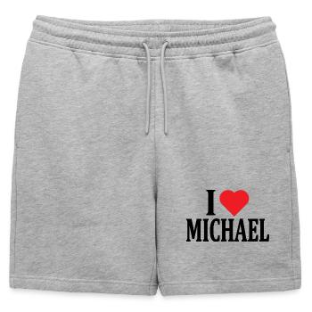 t-shirt j’aime Michael t-shirt idée cadeau - Short de survêtement homme premium - gris chiné - Devant - AI Model Male 178 light (178cm)