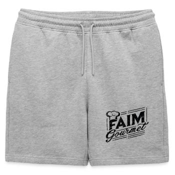 Faim gourmet - Foodie - Short de survêtement homme premium - gris chiné - Devant - AI Model Male 178 light (178cm)
