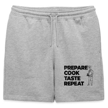 Motivation culinaire - Short de survêtement homme premium - gris chiné - Devant - AI Model Male 178 light (178cm)