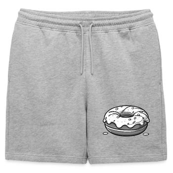 Donut - black - Mens' Premium Organic Sweatshorts - heather grey - Front - AI Model Male 178 light (178cm)